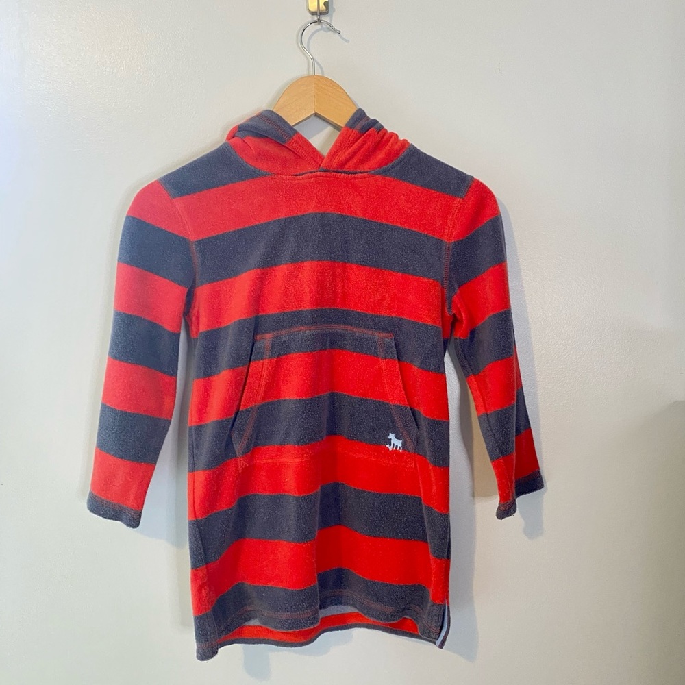 Mini Boden striped terry cloth hoodie.